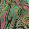 1 Yard Black and Green Paisley Cotton Voile Hippy Shake Print Lightweight Fabric